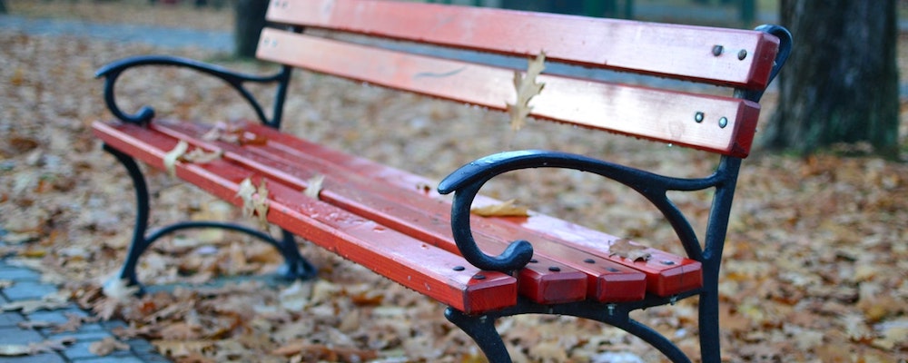 Feeling isolated by your anger and emotions? (Photo of an empty park bench.)